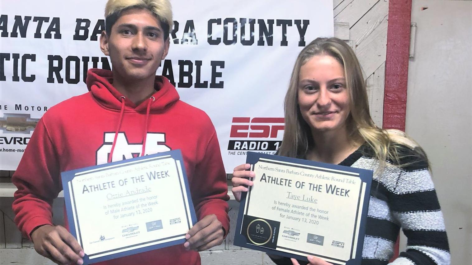 Round Table: Santa Maria's Andrade, Santa Ynez' Luke named Athletes of the Week